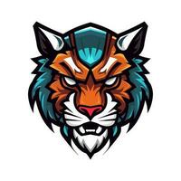 Striking hand drawn tiger logo design with intricate details and powerful presence. Ideal for brands seeking a strong and captivating image vector