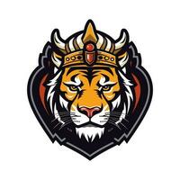 Striking hand drawn tiger logo design with intricate details and powerful presence. Ideal for brands seeking a strong and captivating image vector