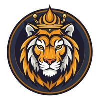 Majestic tiger hand drawn logo illustration capturing strength and beauty. Perfect for bold and fierce brand identities vector