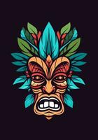 Capture the essence of tribal art with a hand-drawn wooden tiki mask logo. Its rustic charm and cultural significance make it a standout choice for your brand vector