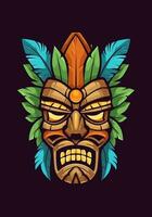 abrazo el espíritu de el islas con un de madera tiki máscara tribal logo. único, atrevido, y lleno de simbolismo, eso trae un toque de autenticidad a tu marca vector