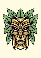 Capture the essence of tribal art with a hand-drawn wooden tiki mask logo. Its rustic charm and cultural significance make it a standout choice for your brand vector