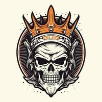 Viking skull warrior hand drawn logo design illustration vector