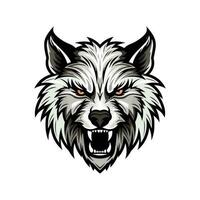 Unique and mesmerizing wolf head illustration, hand drawn with intricate details. Perfect for logo designs that exude power and wild spirit vector