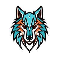 Intricate wolf head hand drawn logo design illustration. Captivating and powerful symbol of strength and resilience vector