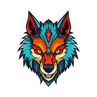 Expressive and captivating wolf head hand drawn illustration. A symbol of loyalty and courage, ideal for logo designs that command attention vector