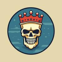 Royal Skull Logo Design Combine elements of power and rebellion with a hand drawn illustration of a skull wearing a crown, making a statement for your brand vector