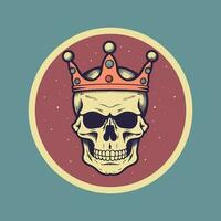 Royal Skull Logo Design Combine elements of power and rebellion with a hand drawn illustration of a skull wearing a crown, making a statement for your brand vector