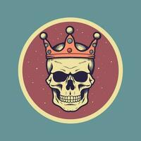 Royal Skull Logo Design Combine elements of power and rebellion with a hand drawn illustration of a skull wearing a crown, making a statement for your brand vector