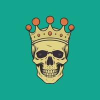 Royal Skull Logo Design Combine elements of power and rebellion with a hand drawn illustration of a skull wearing a crown, making a statement for your brand vector