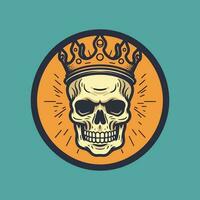 Regal Skull Hand Drawn Logo A powerful symbol of authority and dominance, the crowned skull logo design is perfect for edgy and bold brands vector