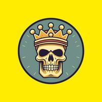 Regal Skull Hand Drawn Logo A powerful symbol of authority and dominance, the crowned skull logo design is perfect for edgy and bold brands vector