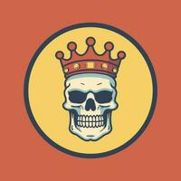 Royal Skull Logo Design Combine elements of power and rebellion with a hand drawn illustration of a skull wearing a crown, making a statement for your brand vector