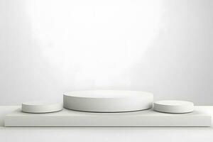 sencillo blanco pedestales podio para producto presentación geométrico formas foto