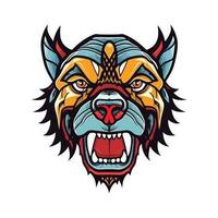 bulldog head hand drawn logo design illustration vector