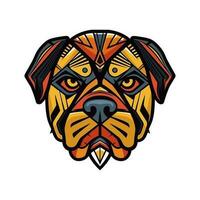 bulldog head hand drawn logo design illustration vector