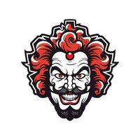 Expressive clown head logo design illustration, capturing the whimsical charm and playful spirit in a unique and captivating way vector