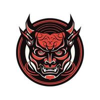 Oni Hannya mask illustration vector