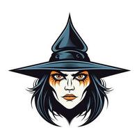 Witch head vector clip art illustration