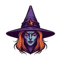 Witch head vector clip art illustration