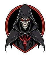 Embrace the darkness with a chilling vector clip art illustration of the Grim Reaper, a powerful symbol of death and mortality