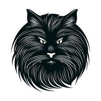 gato cabeza logo diseño ilustración vector