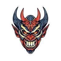 Devil demon head vector clip art illustration