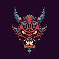 Devil demon head vector clip art illustration