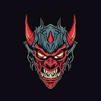 Devil demon head vector clip art illustration
