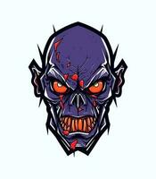 zombie head vector clip art illustration