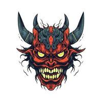 Devil demon head vector clip art illustration