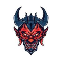 Devil demon head vector clip art illustration