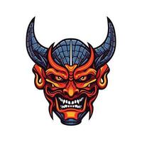 Devil demon head vector clip art illustration