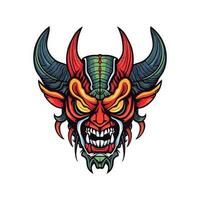 Devil demon head vector clip art illustration