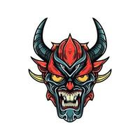 Devil demon head vector clip art illustration