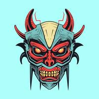 Devil demon head vector clip art illustration