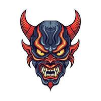 Capture the essence of evil with a devil demon head illustration, crafted in vector format for versatile use in various design projects