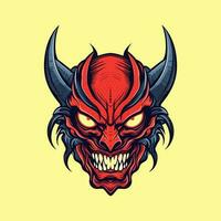 Devil demon head vector clip art illustration