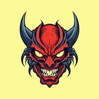 Devil demon head vector clip art illustration