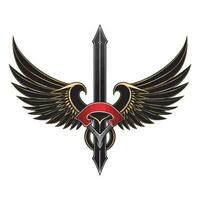 sword wings logo symbols vector clip art illustration