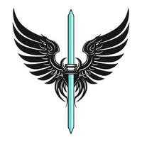 sword wings logo symbols vector clip art illustration