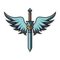 sword wings logo symbols vector clip art illustration