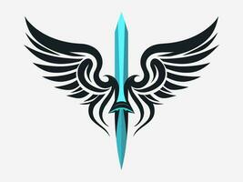 sword wings logo symbols vector clip art illustration