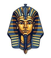 A majestic Egyptian golden pharaoh vector clip art illustration, embodying power and royalty, perfect for ancient Egypt inspired designs and historical projects