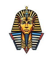 A majestic Egyptian golden pharaoh vector clip art illustration, embodying power and royalty, perfect for ancient Egypt inspired designs and historical projects
