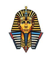 A majestic Egyptian golden pharaoh vector clip art illustration, embodying power and royalty, perfect for ancient Egypt inspired designs and historical projects