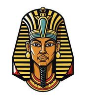 A majestic Egyptian golden pharaoh vector clip art illustration, embodying power and royalty, perfect for ancient Egypt inspired designs and historical projects