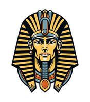 A majestic Egyptian golden pharaoh vector clip art illustration, embodying power and royalty, perfect for ancient Egypt inspired designs and historical projects