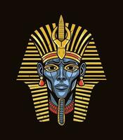 A majestic Egyptian golden pharaoh vector clip art illustration, embodying power and royalty, perfect for ancient Egypt inspired designs and historical projects