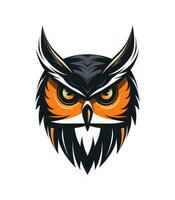 Decorative Owl Kaleidoscopic multicolored vector clip art illustration